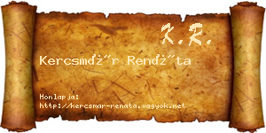 Kercsmár Renáta névjegykártya